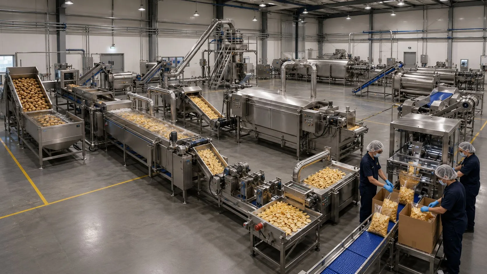 Automatic Potato Chips Production Line | 100-2000 kg/h | Joyshine Machinery