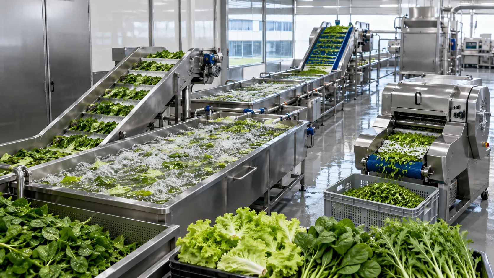 300 kg/h Vegetable Salad Washing Line for Lettuce Processing in Argentina