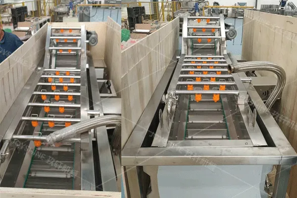 1. 3m fruit and vegetable bubble washing machine for packing