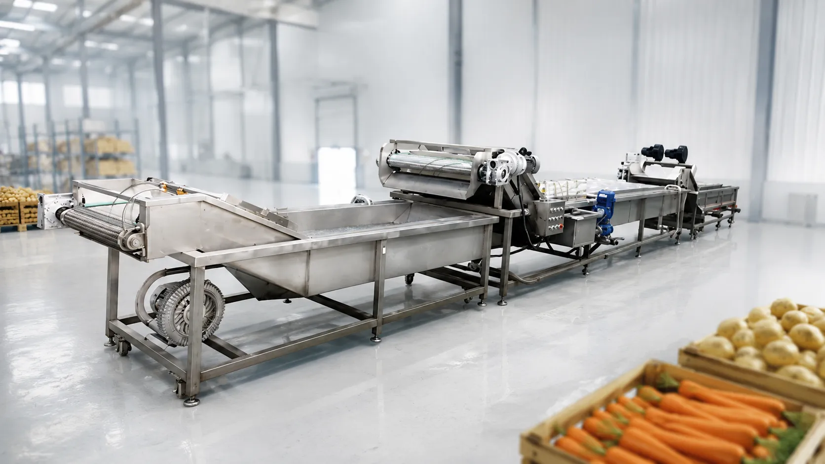 Dominican Republic 5,000 kg/h Potato & Carrot Washing and Packing Line Case